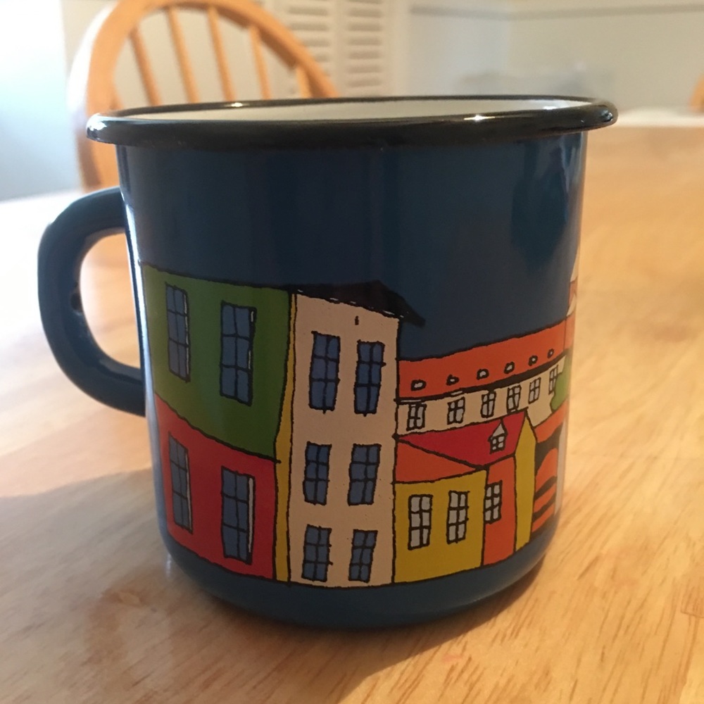 Smaltum Steel Enamel Bratislava Mug Blue Landscape